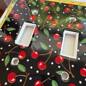 Vintage Cherry Double Switch Plates Santa Barbara Ceramic Design